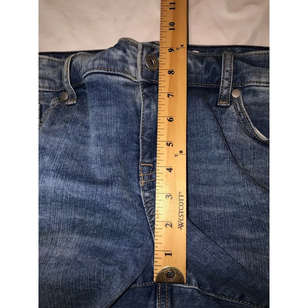 Jean Bermuda Shorts Jorts Size 12 Blue Stretch Denim Cuffed Torrid 9